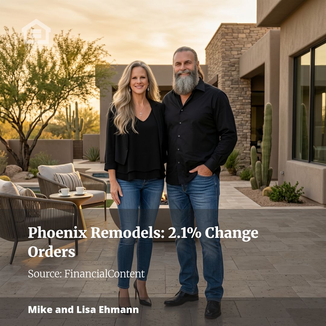 Phoenix Home Remodeling Reports a 2.1% Change Order Rate on Interior Remodels, Well Below the 20% to 32% Industry Range